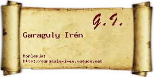 Garaguly Irén névjegykártya